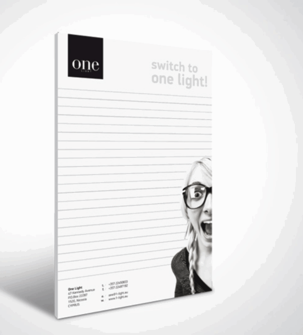 ONE LIGHT NOTE PAD 100 pages