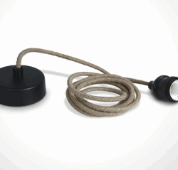 BLACK E27 ROPE WIRE 2m SUSPENSION