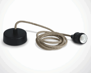 BLACK E27 ROPE WIRE 2m SUSPENSION