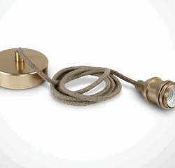 BRUSHED BRASS E27 ROPE WIRE 2m SUSPENSION