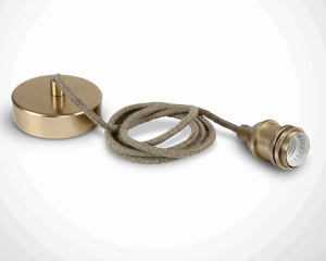 BRUSHED BRASS E27 ROPE WIRE 2m SUSPENSION