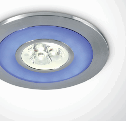 ALUMINIUM LED 3x1w DAYLIGHT + RING LED BLUE 350mA IP42