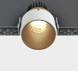 BRASS LED 3w WW 36deg 350mA IP20 DARK LIGHT TRIMLESS