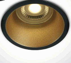 BLACK GU10 10W BRASS REFLECTOR DARK LIGHT