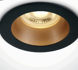 BLACK GU10 10W BRASS REFLECTOR DARK LIGHT