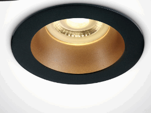 BLACK GU10 10W BRASS REFLECTOR DARK LIGHT
