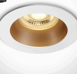 > WHITE GU10 10W BRASS REFLECTOR DARK LIGHT