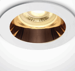 WHITE GU10 10W COPPER REFLECTOR DARK LIGHT