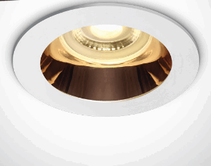 WHITE GU10 10W COPPER REFLECTOR DARK LIGHT
