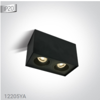 BLACK GU10 2x10W ADJUSTABLE SQUARE 100-240V