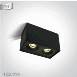 BLACK GU10 2x10W ADJUSTABLE SQUARE 100-240V