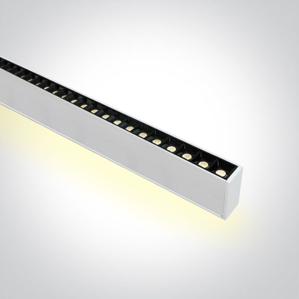 > WHITE 48pcs SPOTS 40W 34d UGR17 + UPLIGHT LED 20W 120d WW 1300mm LINEAR 230V DARK LIGHT*