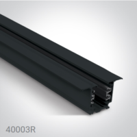 Rail carré encastré triphasé 3000 × 58 × 35 mm noir