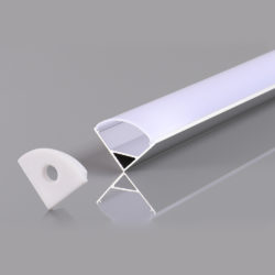 ALUMINIUM PROFILE ANGLE FOR LED STRIP GRAY BODY/WHITE COVER L=2m 16x16x10.5mm***