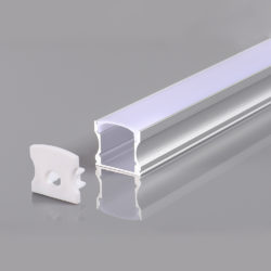 ALUMINIUM PROFILE FOR LED STRIP GRAY BODY/WHITE COVER L=2m 17.2x14.4x12mm*