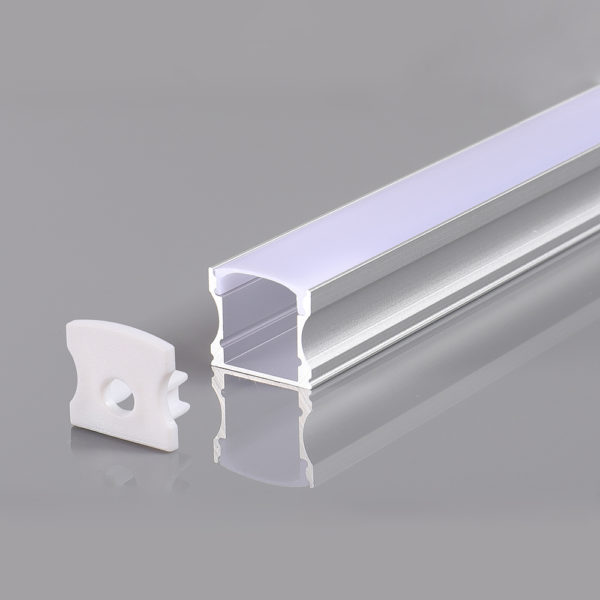 ALUMINIUM PROFILE FOR LED STRIP GRAY BODY/WHITE COVER L=2m 17.2x14.4x12mm*