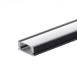 Profilé aluminium pour bande LED 2000 × 17.4 × 7 mm noir/blanc