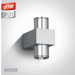 ALUMINIUM LED BLUE 2x1w WALL