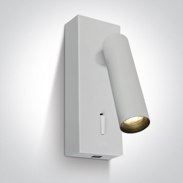 > 3W COB LED bedside adjustable fitting with USB charging socket***