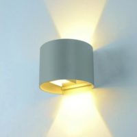 Lumière murale LED, corps gris, ronde*