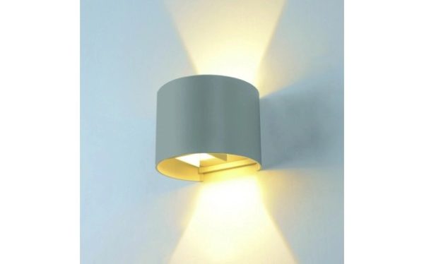 Lumière murale LED, corps gris, ronde*