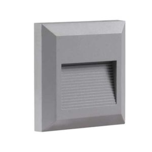 Lumière LED pour marche, carrée, grise, 2W, 3000K, 120LM, AC100-240V, IP65*