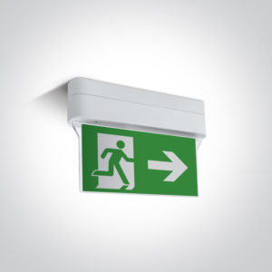 > WHITE EMERGENCY LED 1W IP44 M3 hrs WALL/CEILING MOUNT 230V**