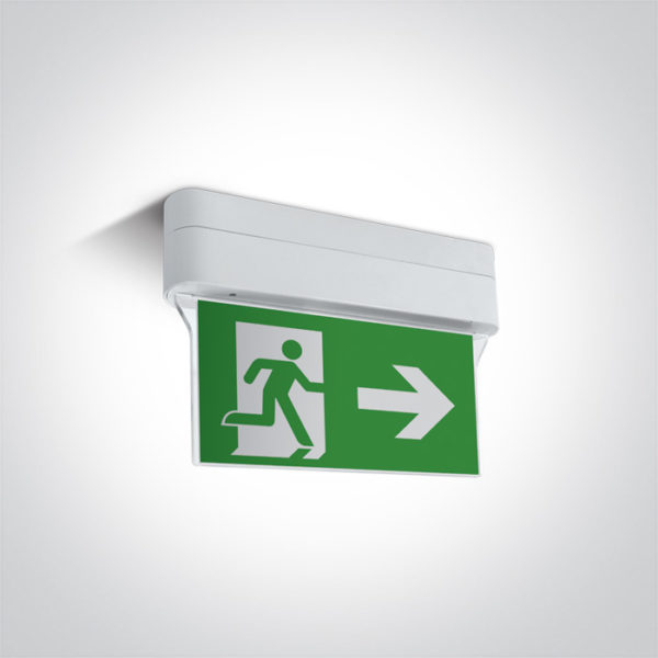 > WHITE EMERGENCY LED 1W IP44 M3 hrs WALL/CEILING MOUNT 230V**