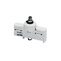 Adaptateur de rail triphasé blanc 100–240 V