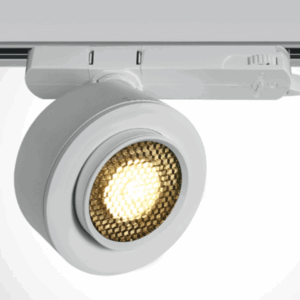 > 15W COB LED zoomable track spot 15°-45° with removable honeycomb.