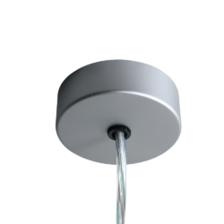 GREY ROUND SUSPENSION BASE FOR PROFILES with 2 meter transparent cable.