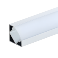 Profilé aluminium pour bande LED 2000 × 19 × 19 mm blanc
