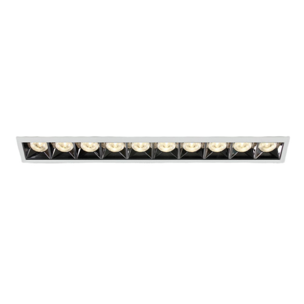 Spot encastré LED 40W 3000K blanc avec réflecteur en dark chrome