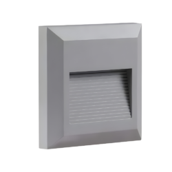 Spot LED d’escalier carré 2 W 3000 K gris IP65