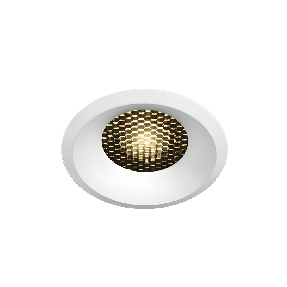 Spot encastré fixe LED COB 12 W, 3000 K, blanc, réflecteur « honeycomb »