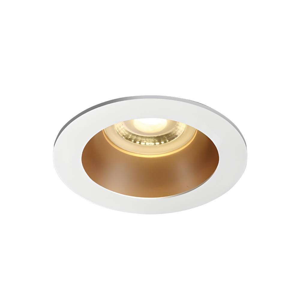 WHITE GU10 10W BRASS REFLECTOR DARK LIGHT