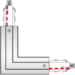Connecteur en L type H (gauche/droite)