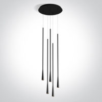 Suspension décorative 5×5 W noir – 3000 K, IP20