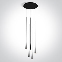 Suspension décorative 5×5 W noir – 3000 K, IP20