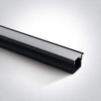 Profilé aluminium encastré pour bande LED 2000 × 23 × 15 mm noir