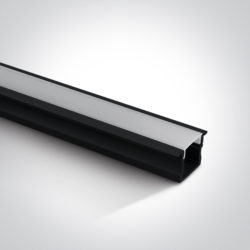 Profilé aluminium encastré pour bande LED 2000 × 23 × 15 mm noir