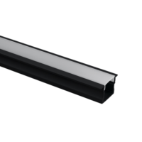 Recessed aluminium profile for LED strip 2000 × 23 × 15 mm black