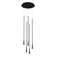 Decorative pendant lamp 5×5 W black - 3000 K, IP20