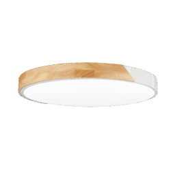 Plafonnier LED 48 W CCT blanc/corps bois avec télécommande