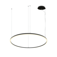Circular LED Pendant Light – 65 W, 3000 K, Black
