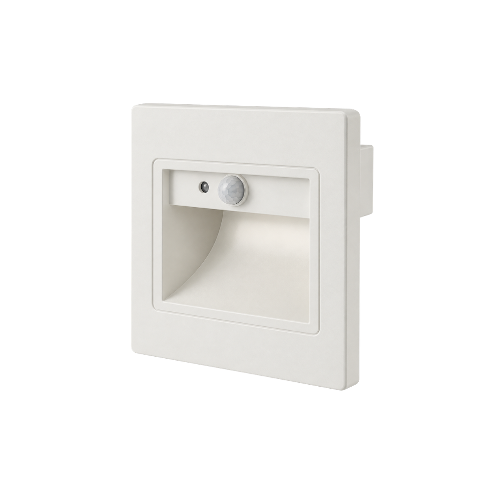 Square Recessed LED Step Light with PIR Sensor 1 W